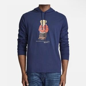 POLO BEAR 🧸 Ralph Lauren Navy Hoodie with Polo Bear Graphic